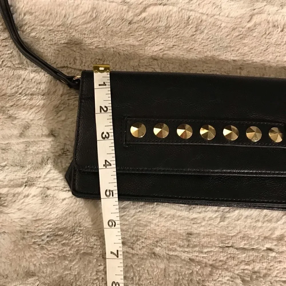 𝅺: : THE LIMIED Black Studded Clutch Wristlet : :